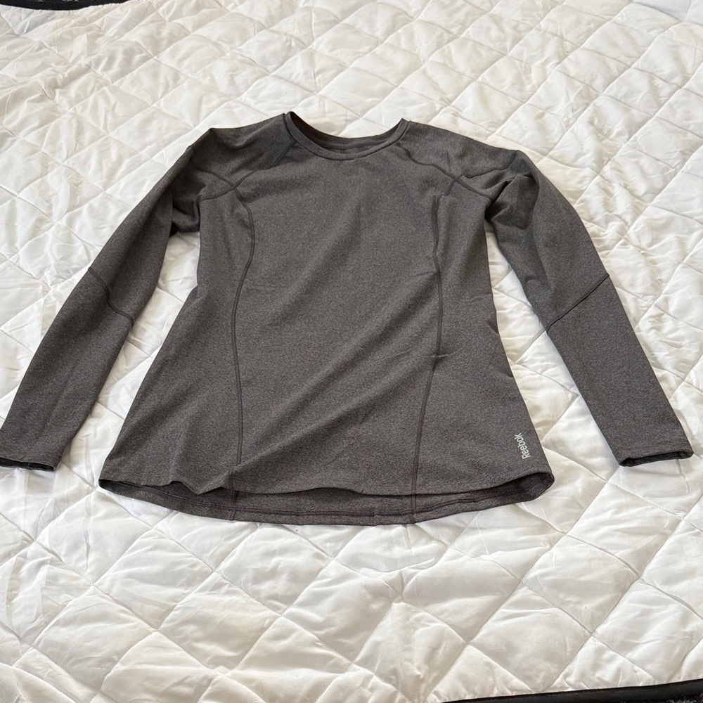 Reebok Charcoal Long Sleeve Fleece lined Top